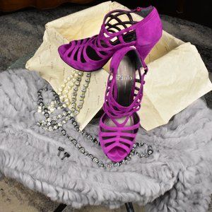 Linea Paolo Fuchsia Cage Heels